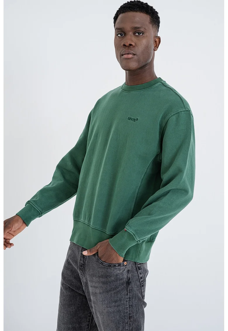 Bluza de trening din amestec de bumbac, Verde feriga