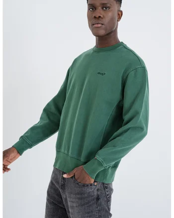 Bluza de trening din amestec de bumbac, Verde feriga