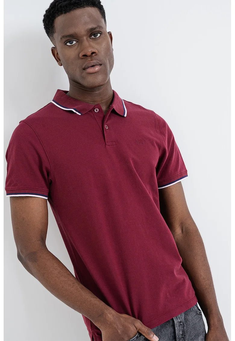 Tricou polo slim fit Housemark, Visiniu