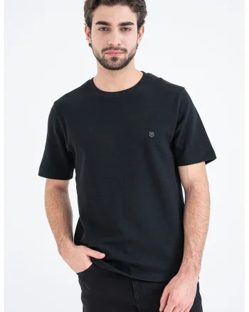 Tricou din bumbac organic pique, Negru
