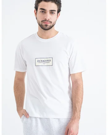 Tricou din bumbac cu detaliu logo pe piept, Alb optic/Crem