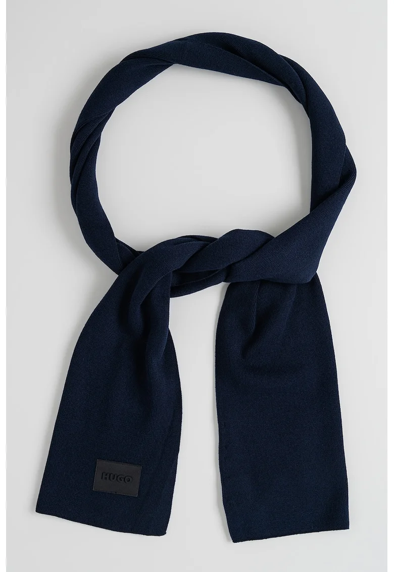Fular cu logo Zevon, Bleumarin