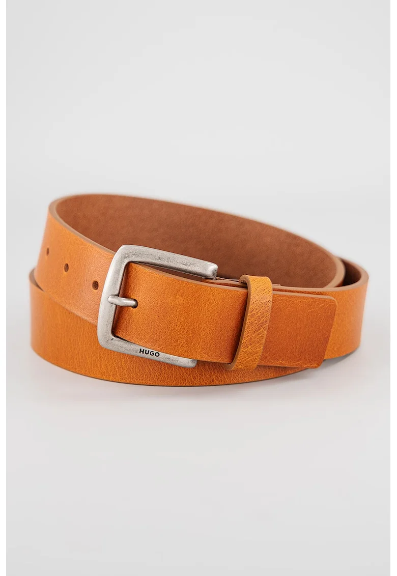 Curea din piele cu aspect granulat, Caramel