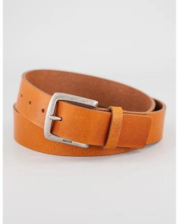 Curea din piele cu aspect granulat, Caramel