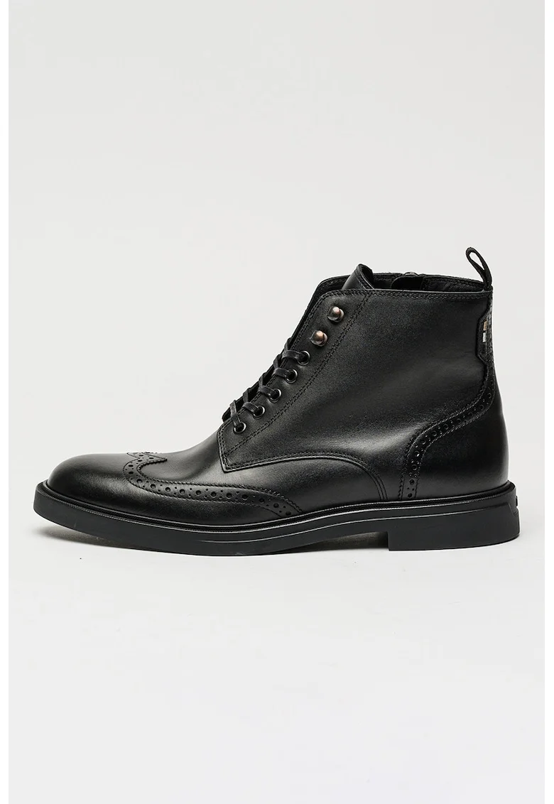 Ghete de piele cu fermoar lateral Calev, Negru