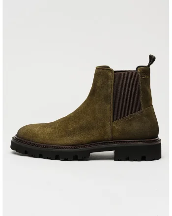 Ghete Chelsea de piele intoarsa Julyo, Verde inchis