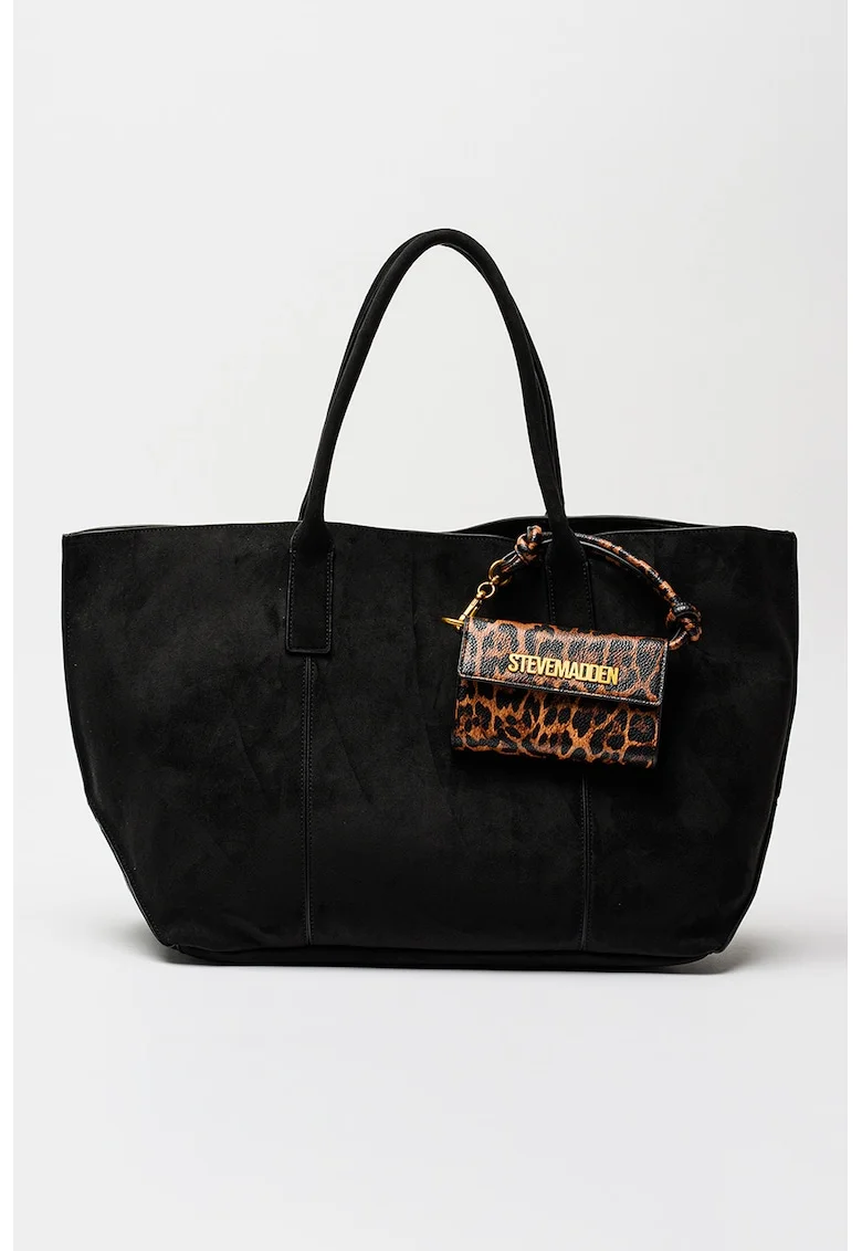 Geanta tote cu detaliu talisman, Negru