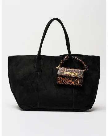 Geanta tote cu detaliu talisman, Negru