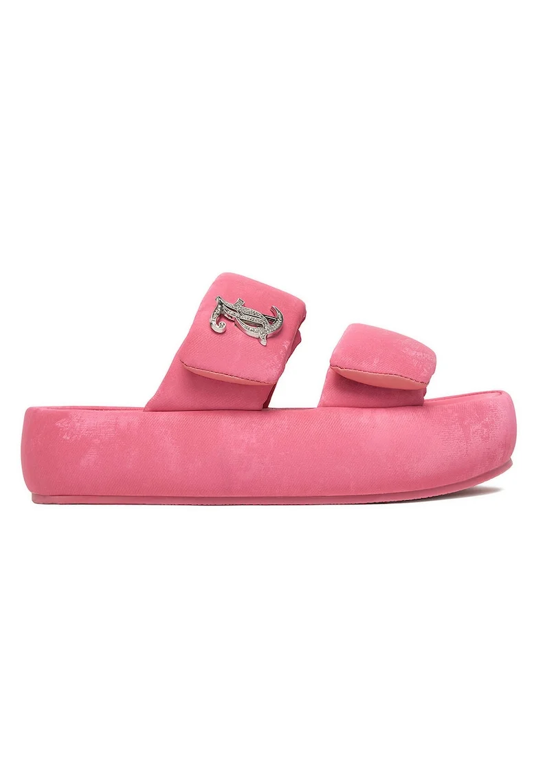 Papuci dama,  roz, textil, Roz