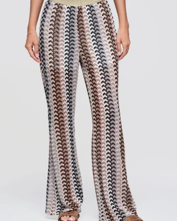 Pantaloni dama lungi cu fason lejer si talie elastica OW-PA-E0015, Maro, M/L