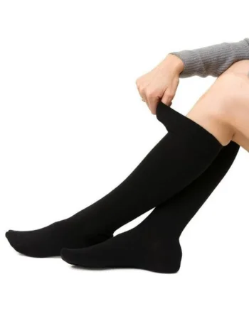 Sosete lana merinos negre lungi sub genunchi  S130, Negru