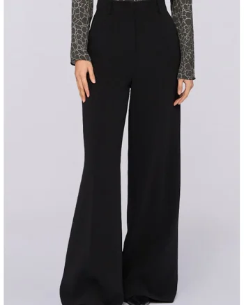 Pantaloni evazati cu talie inalta, Negru