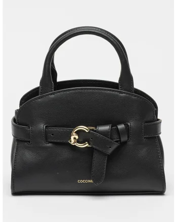 Geanta de piele cu maner si bareta decorativa Sabine, Negru