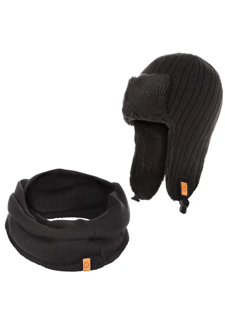 Set caciula cu fular barbati Brodrene, Acril, Negru