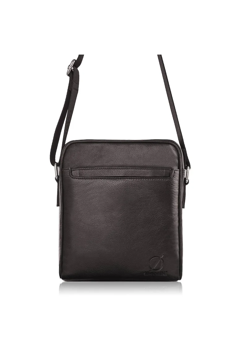 Geanta din piele, Brodrene, Postasi, G-01, pentru barbati, pe umar, 19 x 23 x 5, Maro inchis