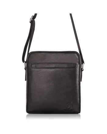 Geanta din piele, Brodrene, Postasi, G-01, pentru barbati, pe umar, 19 x 23 x 5, Maro inchis