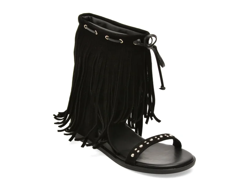 Sandale GRYXX negre, DMS5056, din material textil