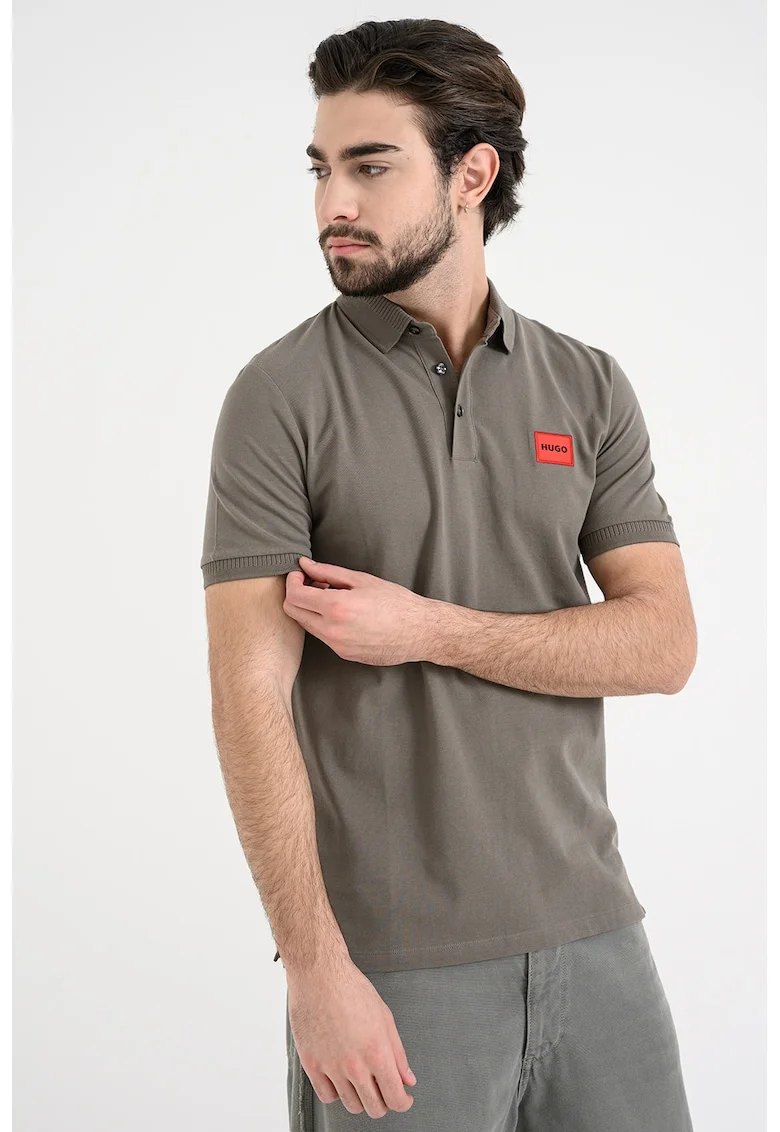 Tricou polo slim fit Dereso, Maro taupe