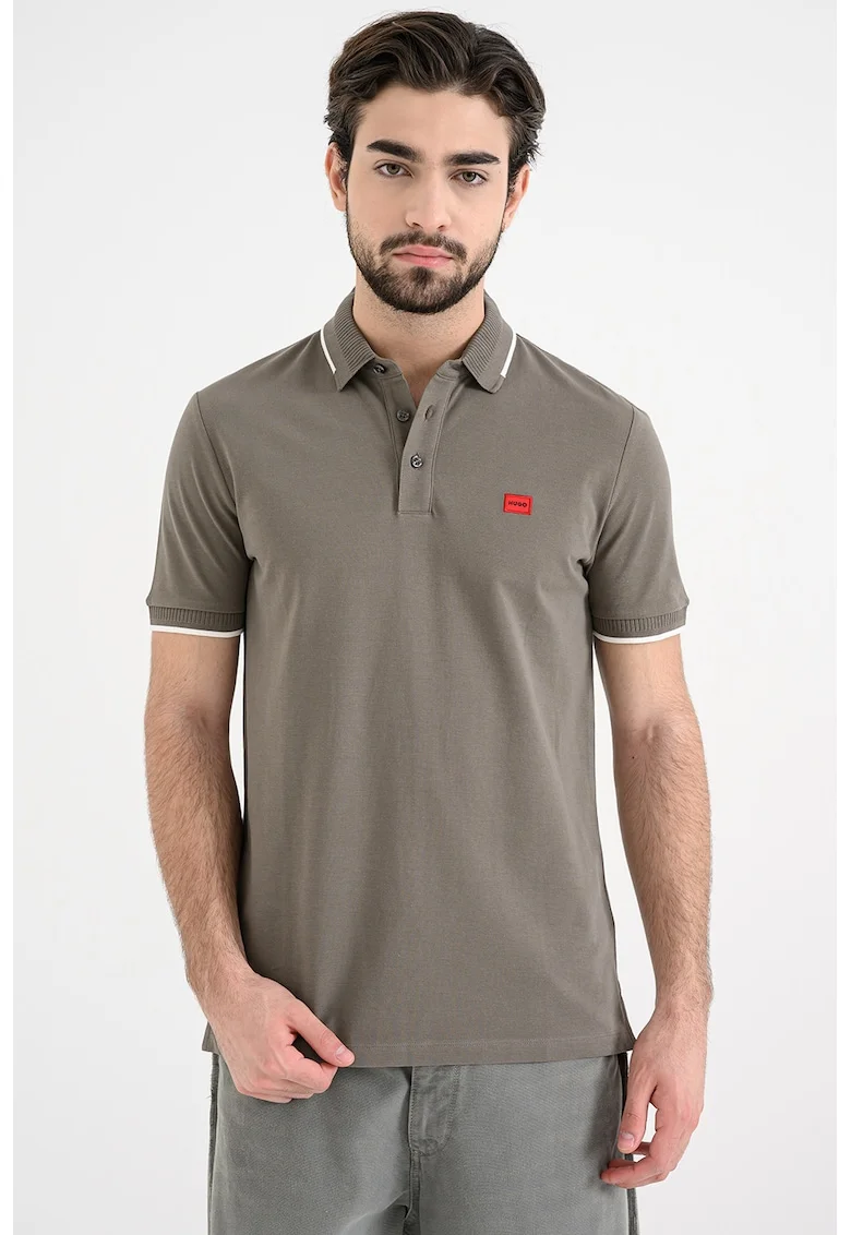 Tricou polo slim fit Deresino, Maro taupe