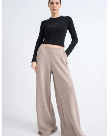 Bluza din amestec de bumbac cu imprimeu logo, Negru