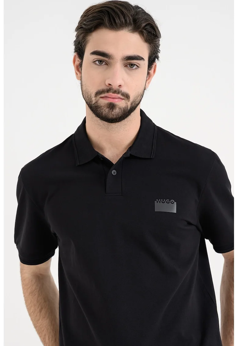 Tricou polo cu logo, Negru