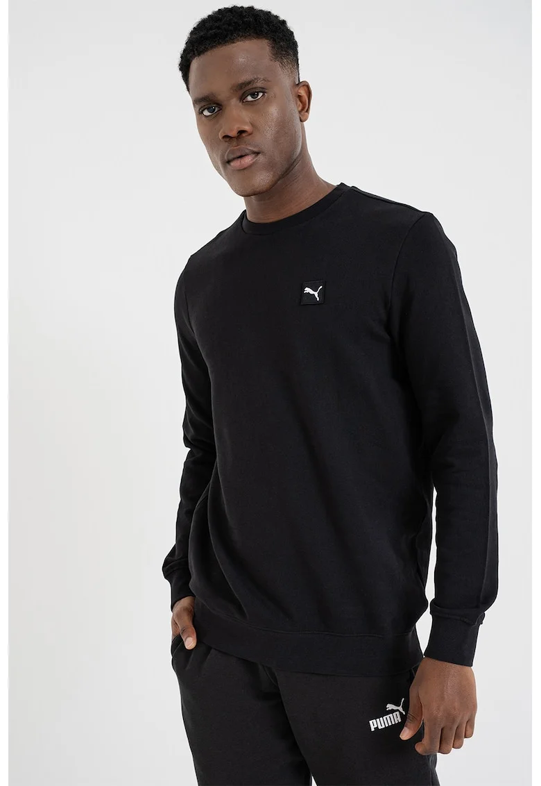 Bluza de trening cu decolteu la baza gatului Ess Elevated, Negru
