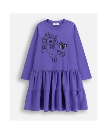 Rochie evazata cu imprimeu cu unicorn