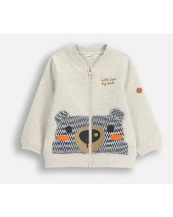 Bluza de trening cu fermoar si broderie