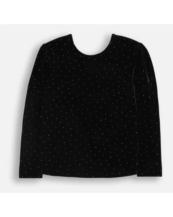 Bluza din catifea cu aplicatii