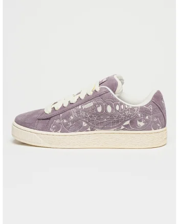 Pantofi sport low-cut XL RIPNDIP din piele intoarsa, Alb/Lila