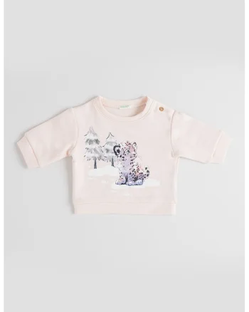 Bluza de trening cu imprimeu grafic, Piersica