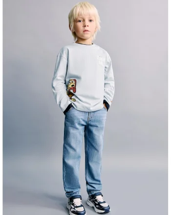 Bluza cu imprimeu Toy Story, Maro cognac/Albastru pal