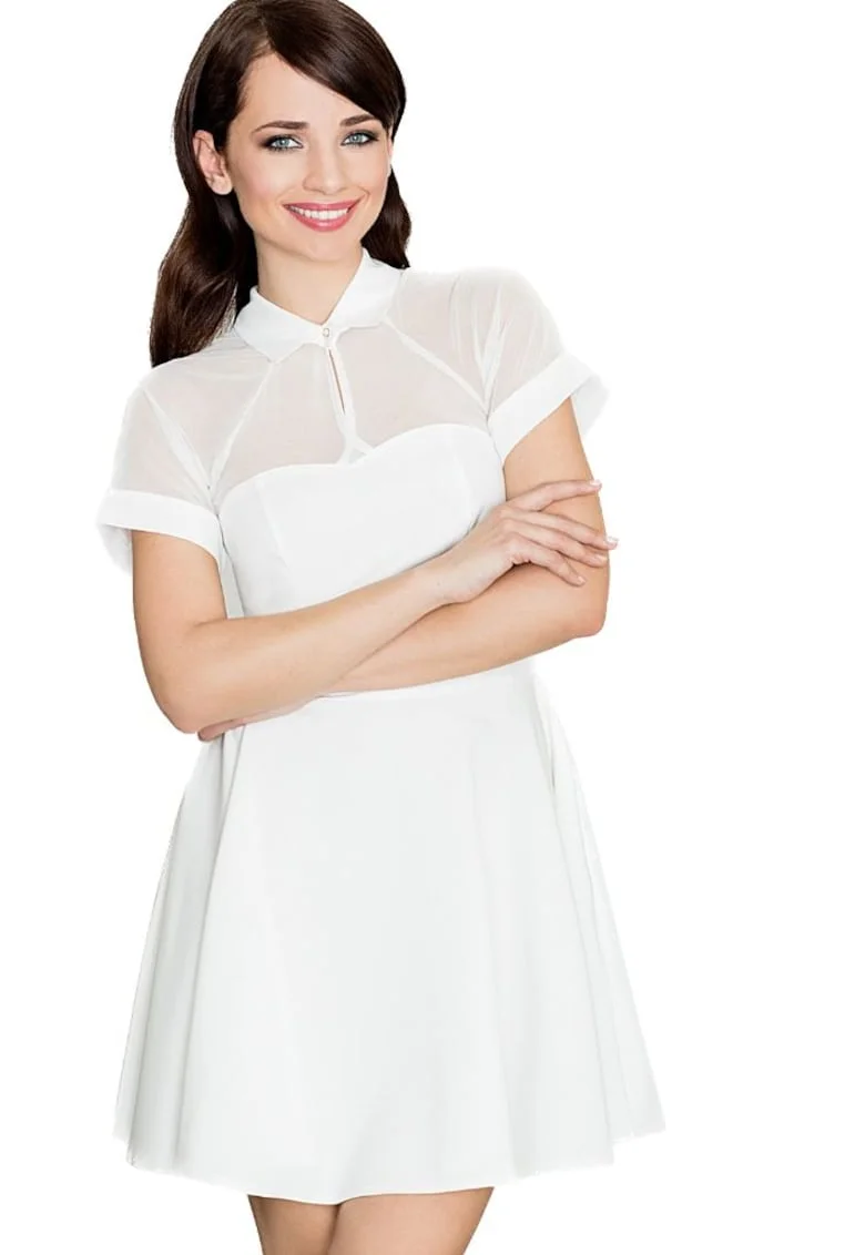 Rochie scurtaenitif, Alb