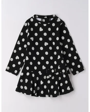 Rochie evazata tricotata, Alb/Negru