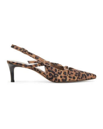 Pantofi de piele cu varf ascutit, Negru/Maro