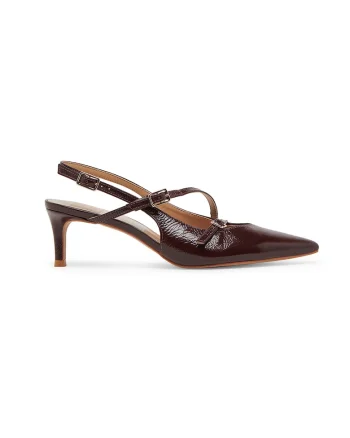 Pantofi de piele cu varf ascutit, Violet pruna