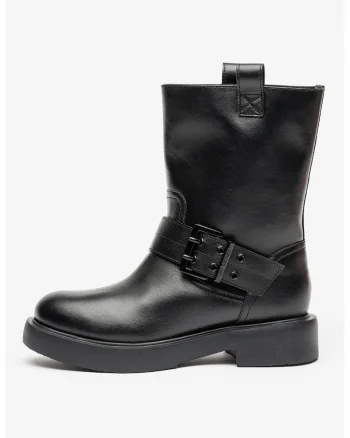 Ghete din piele cu catarama, Negru