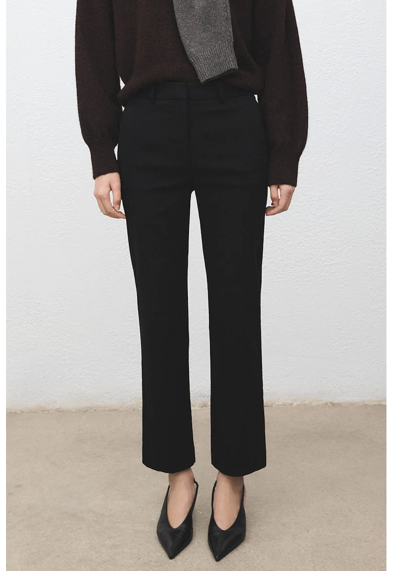Pantaloni crop drepti, Negru