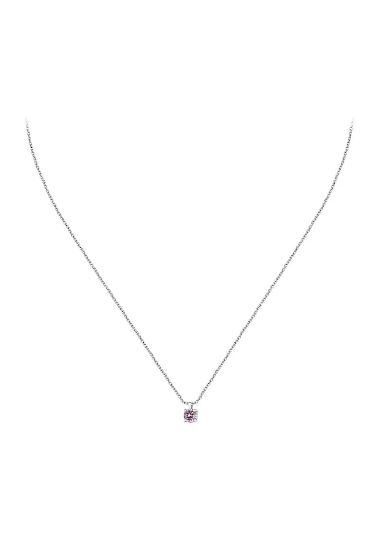 Colier din argint veritabil cu cristal zirconia, Argintiu