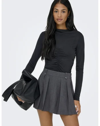 Bluza slim-fit cu insertie elastica, Negru