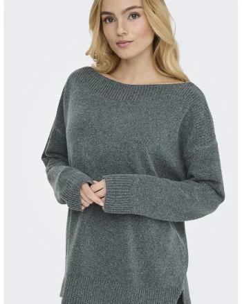 Pulover lejer cu maneci cazute, Verde feriga