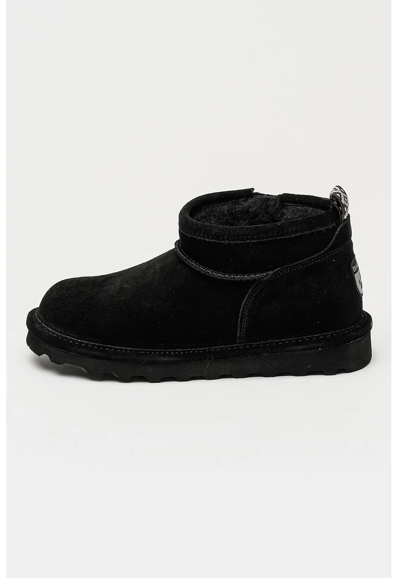 Ghete pull-on de piele intoarsa Super Shorty Deco, Negru