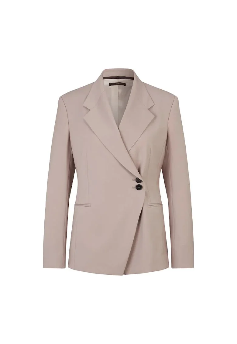 Sacou slim-fit cu inchidere asimetrica la un singur rand de nasturi