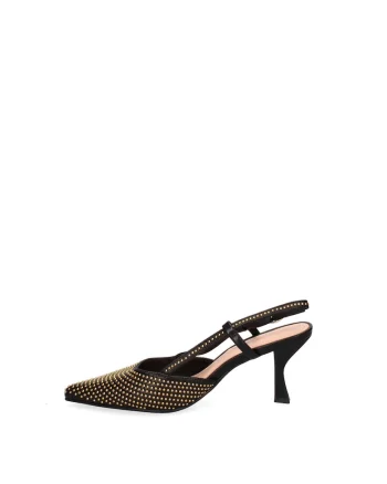Pantofi slingback de piele cu strasuri Arbora Prime, Negru