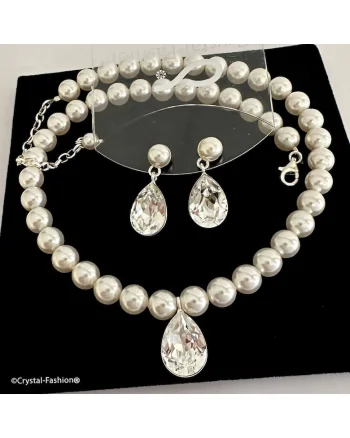 Set cu perle si cristale Swarovski® Wanda colier si cercei