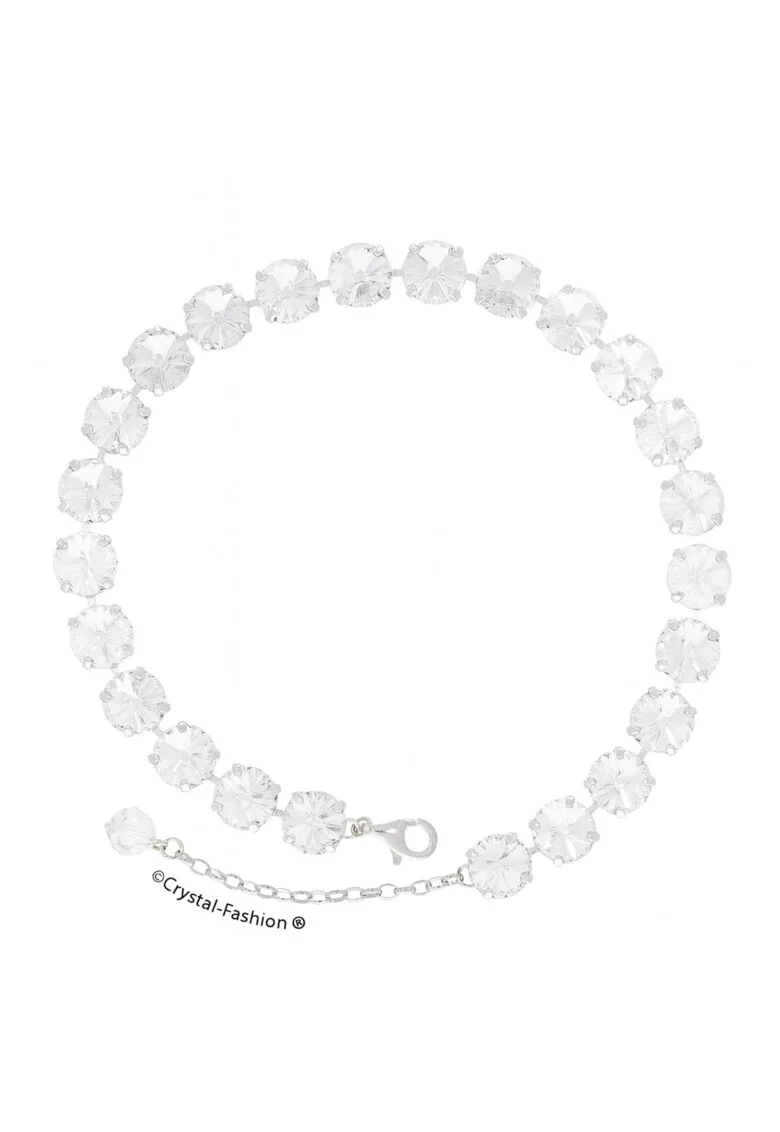 Colier cu cristale Swarovski® la baza gatului Rivoli 1cm