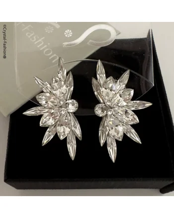 Cercei cu cristale Swarovski® Mini Noa 3, 5cm Clp-Pin Clear