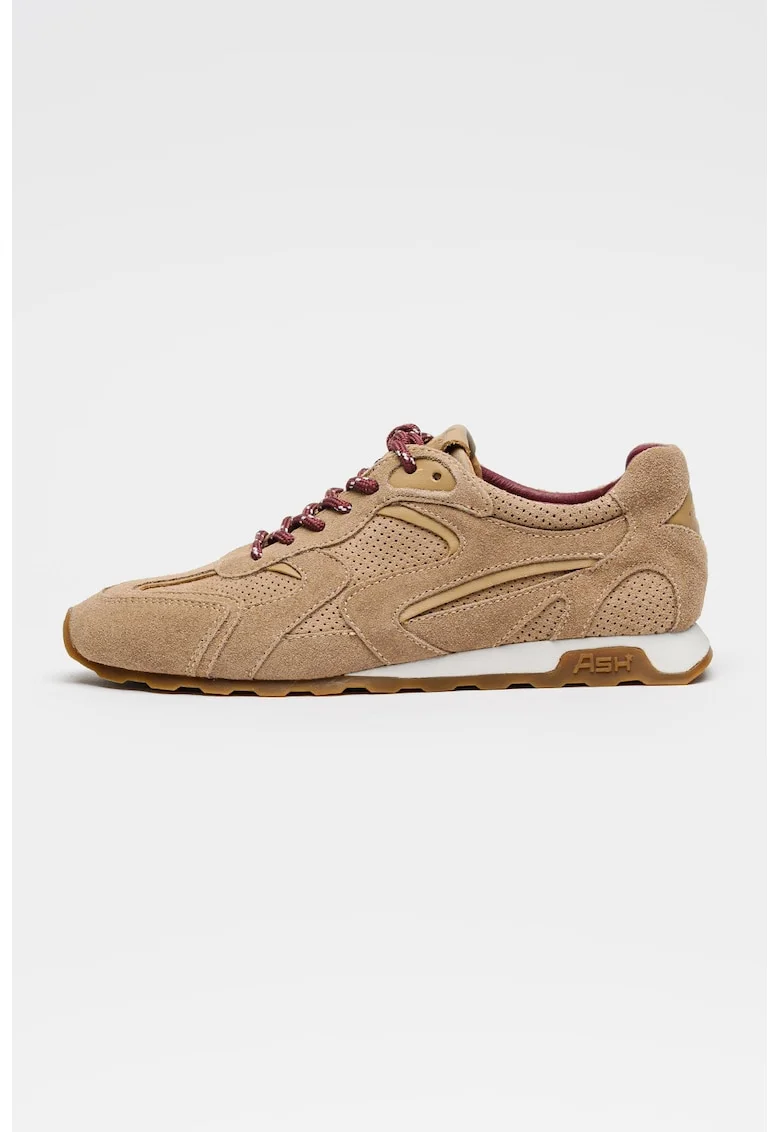 Pantofi sport low-cut din piele intoarsa Kasar, Maro camel