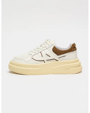 Pantofi sport flatform din piele, Crem