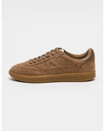 Pantofi sport din piele intoarsa cu logo Siena, Maro